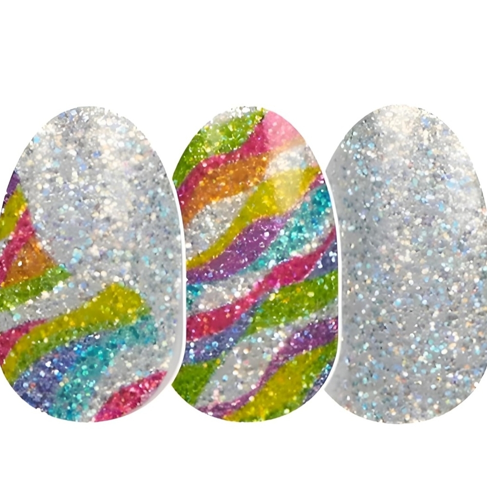 Glittery Rainbow Party Nail Wraps Color Street Inner Strength
